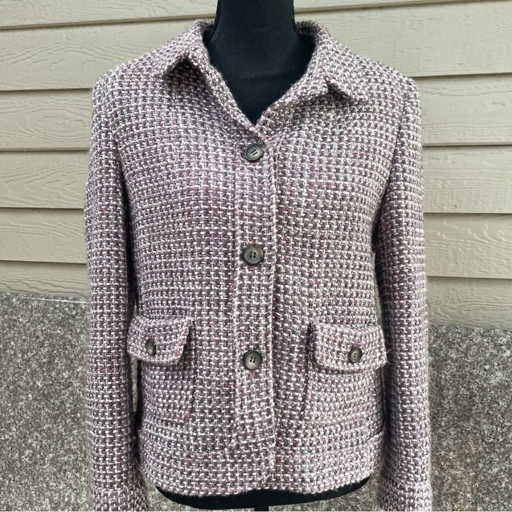 Talbots Pink and White Tweed Jacket